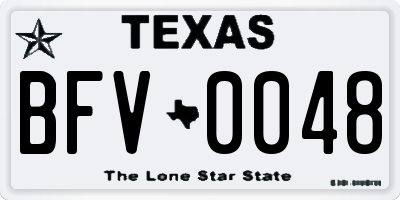 TX license plate BFV0048