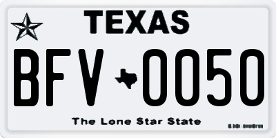 TX license plate BFV0050
