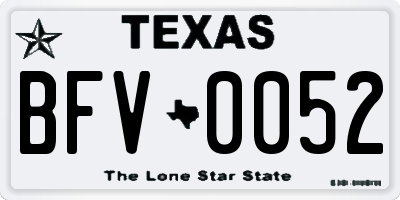 TX license plate BFV0052