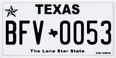TX license plate BFV0053