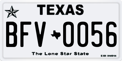 TX license plate BFV0056