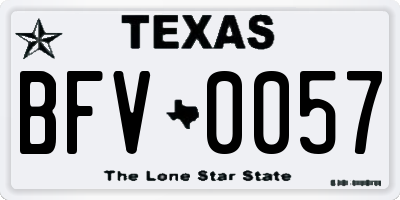TX license plate BFV0057