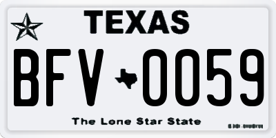TX license plate BFV0059