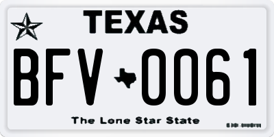 TX license plate BFV0061