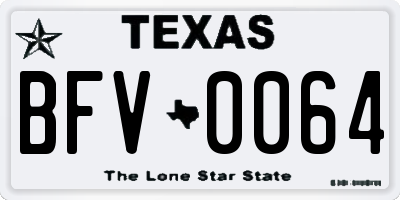 TX license plate BFV0064
