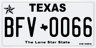 TX license plate BFV0066