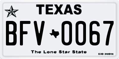 TX license plate BFV0067
