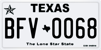 TX license plate BFV0068