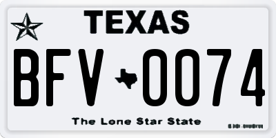 TX license plate BFV0074