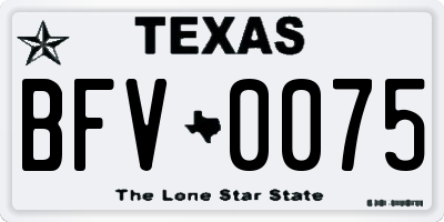 TX license plate BFV0075