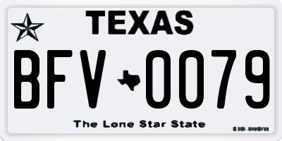 TX license plate BFV0079