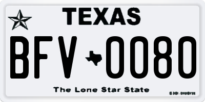 TX license plate BFV0080
