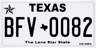TX license plate BFV0082