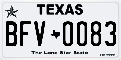 TX license plate BFV0083