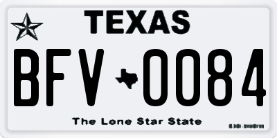 TX license plate BFV0084