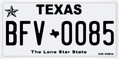 TX license plate BFV0085