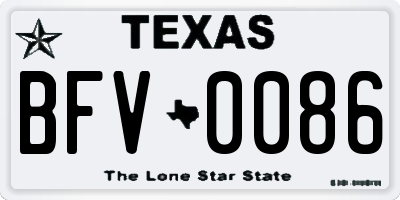TX license plate BFV0086