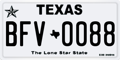 TX license plate BFV0088