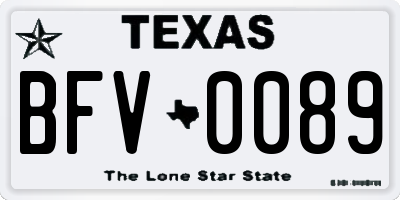 TX license plate BFV0089