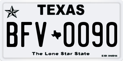 TX license plate BFV0090