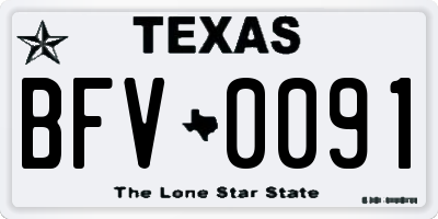 TX license plate BFV0091