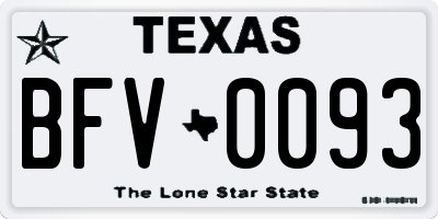 TX license plate BFV0093
