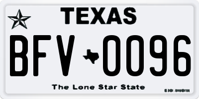 TX license plate BFV0096
