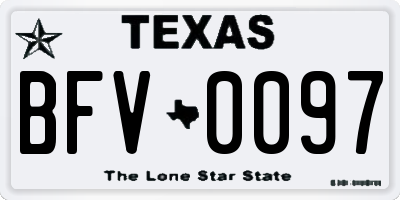 TX license plate BFV0097