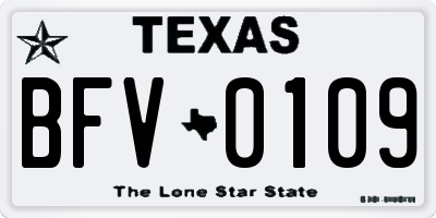 TX license plate BFV0109