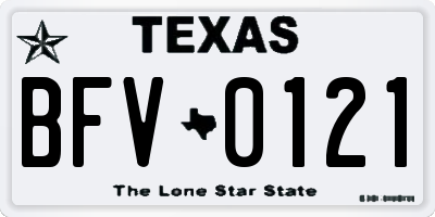 TX license plate BFV0121