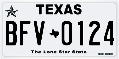 TX license plate BFV0124
