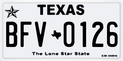 TX license plate BFV0126
