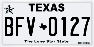 TX license plate BFV0127