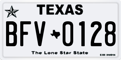 TX license plate BFV0128