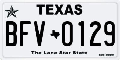 TX license plate BFV0129