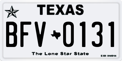 TX license plate BFV0131