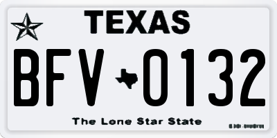 TX license plate BFV0132