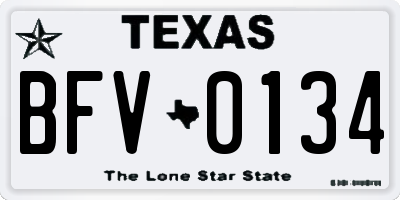 TX license plate BFV0134