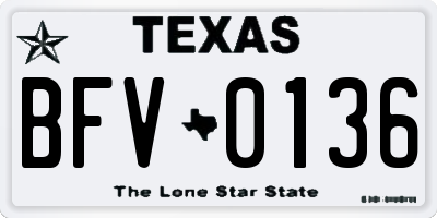 TX license plate BFV0136