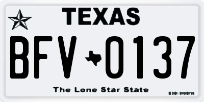 TX license plate BFV0137