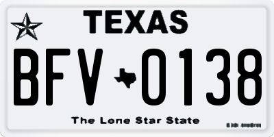 TX license plate BFV0138