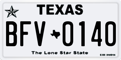 TX license plate BFV0140