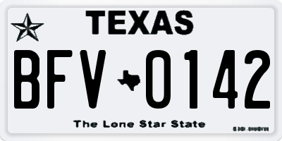 TX license plate BFV0142
