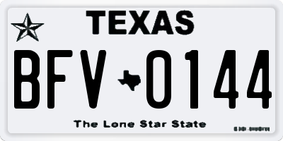 TX license plate BFV0144