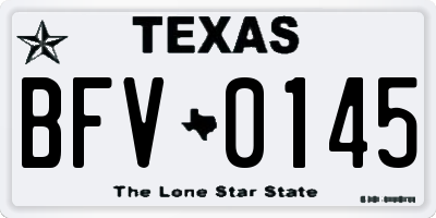 TX license plate BFV0145