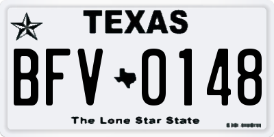 TX license plate BFV0148