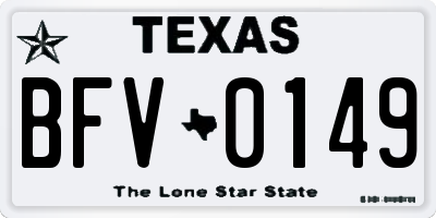 TX license plate BFV0149