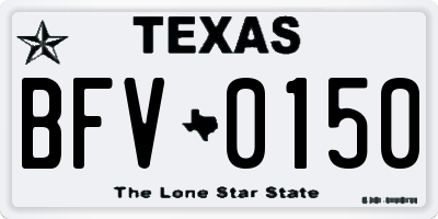 TX license plate BFV0150