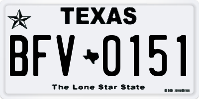TX license plate BFV0151