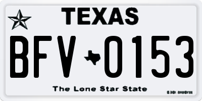 TX license plate BFV0153